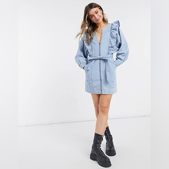 Free People Dresses & Skirts - FREE‎ PEOPLE Imogene Denim Mini Dress